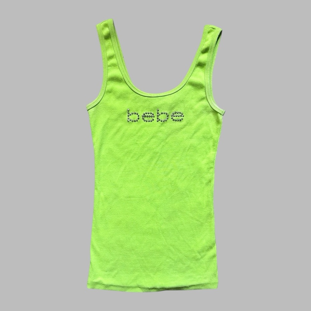 Y2K Early 2000s Lime Green “Bebe”
 Tank